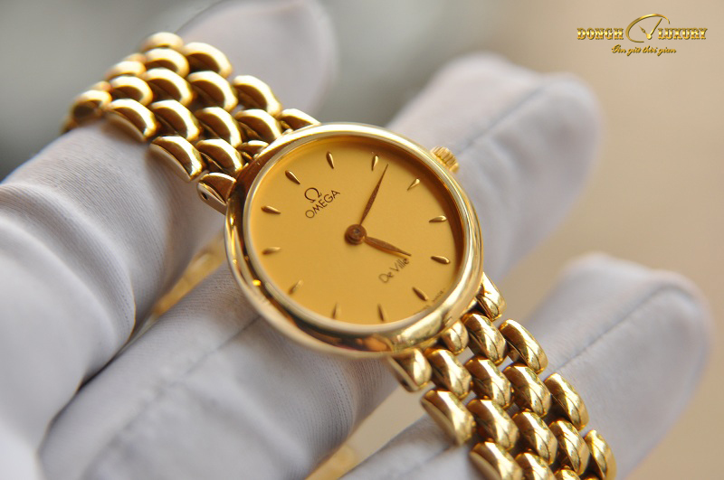 Đồng hồ Omega Deville nữ vàng đúc nguyên khối 18k