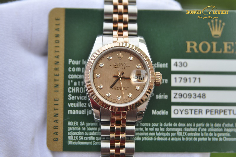 Đồng hồ Rolex Oyster Perpetual Datejust nữ 179171 mặt khảm ốc