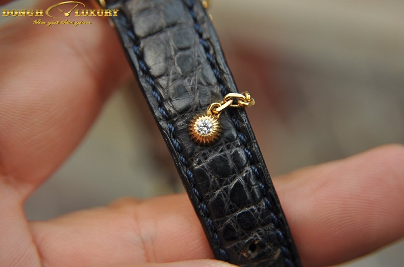 authentic ladies chaumet 18k yellow gold diamond MOP quartz date 26mm watch 7