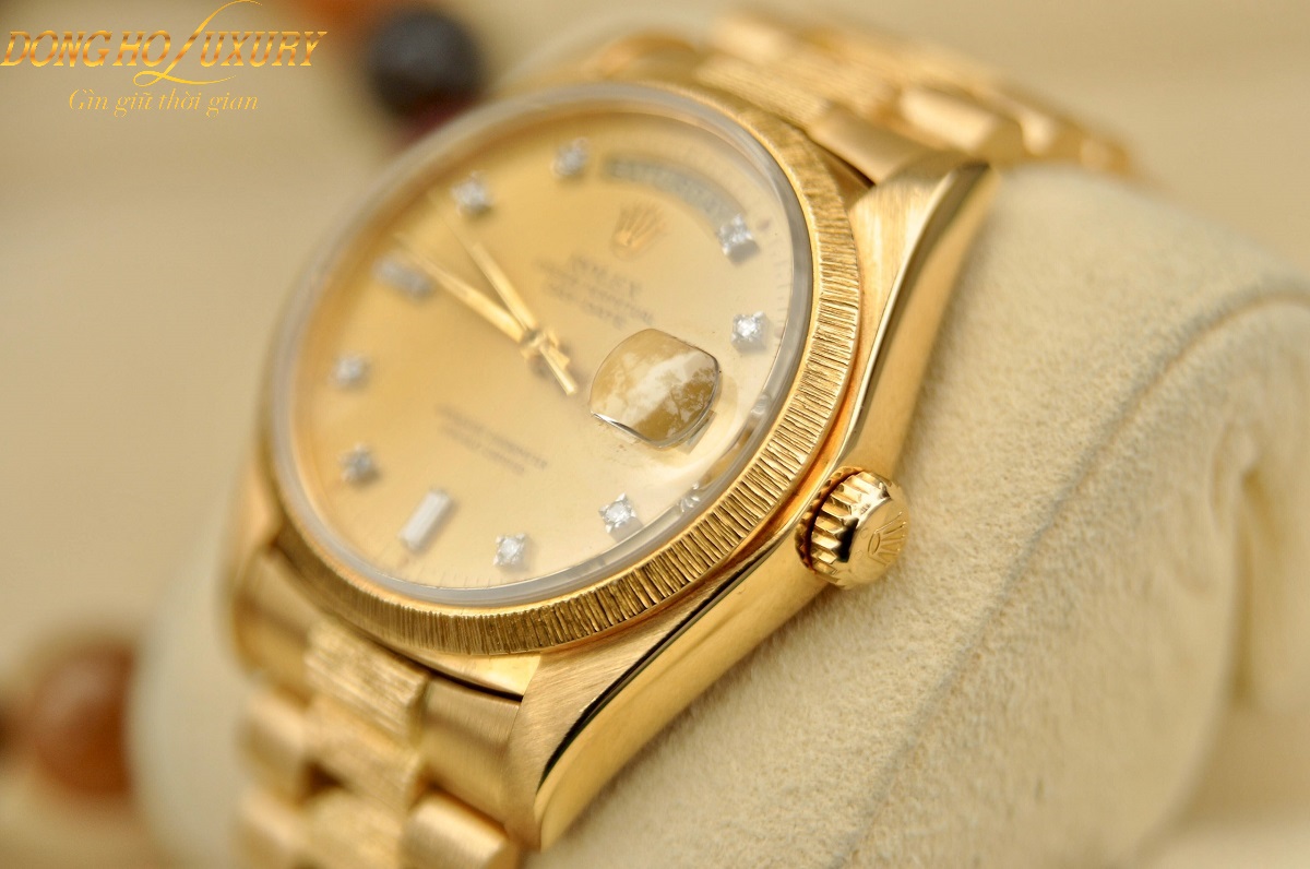dong ho nam rolex champagne president day date 36 yellow gold tapestry dial mens 18078 3 Sao chép