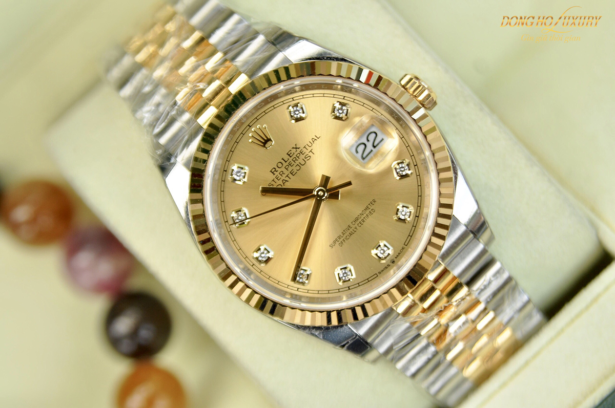 dong ho rolex datejust 126233 coc so kim cuong size 36mm demi vang 2