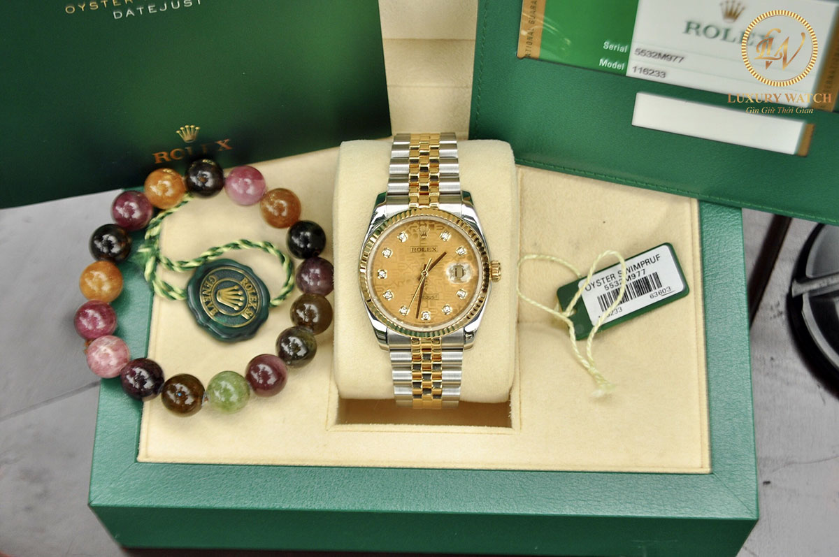 dong ho rolex oyster perpetual datejust 116233 cu demi vang 18k size 36mm 8