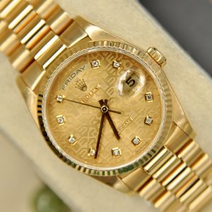 dong ho rolex day date 18238 mat vi tinh vang 18k size 36mm 2