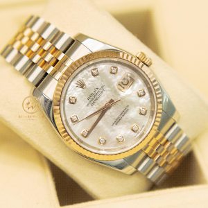 Đồng hồ Rolex 116231 mặt ốc trắng demi hồng size 36